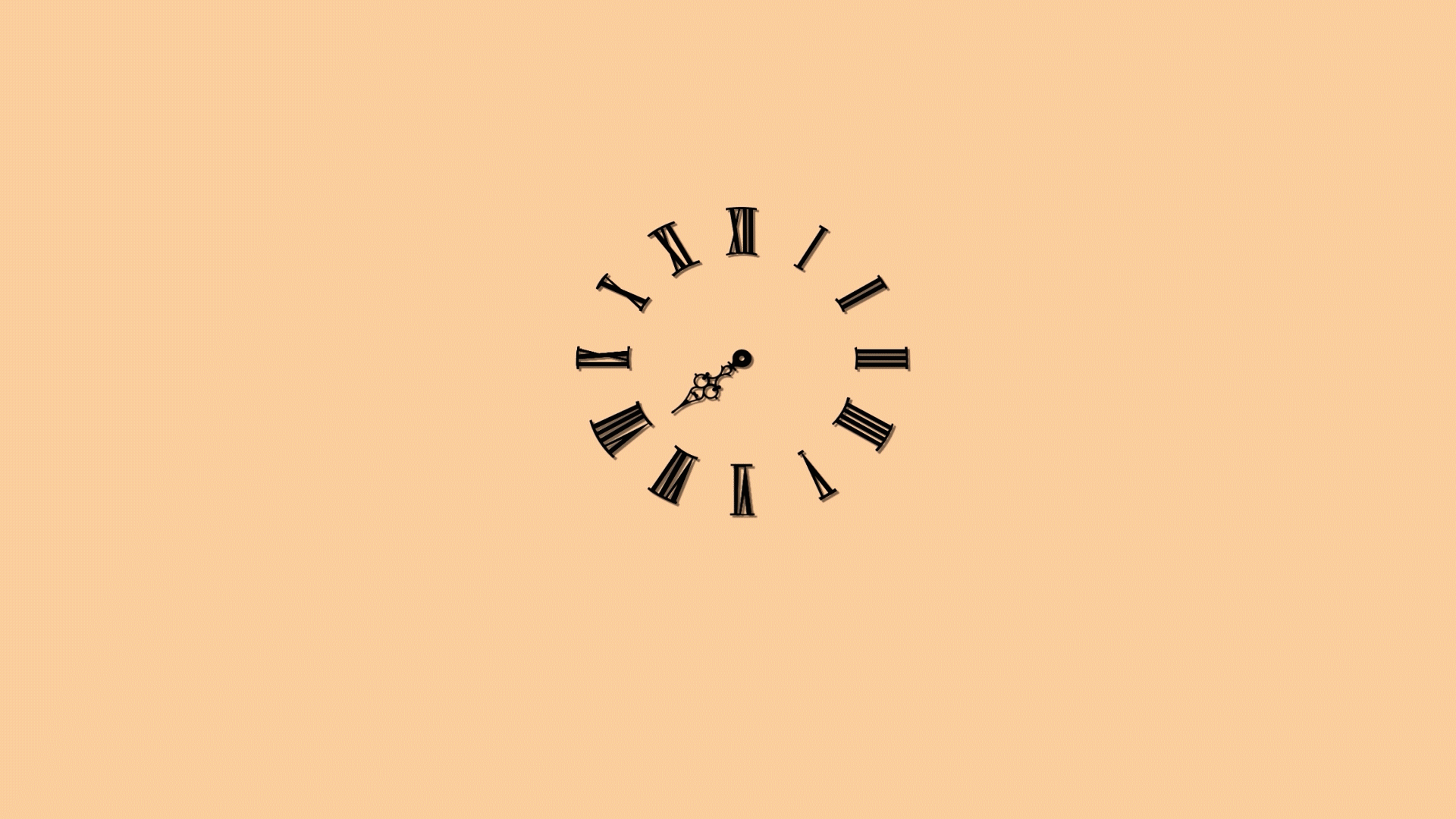 익스프레션(expression)을 활용해 시계의 초침 움직임 동작을 만든 모습