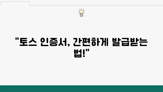 토스 인증서 신청 과정