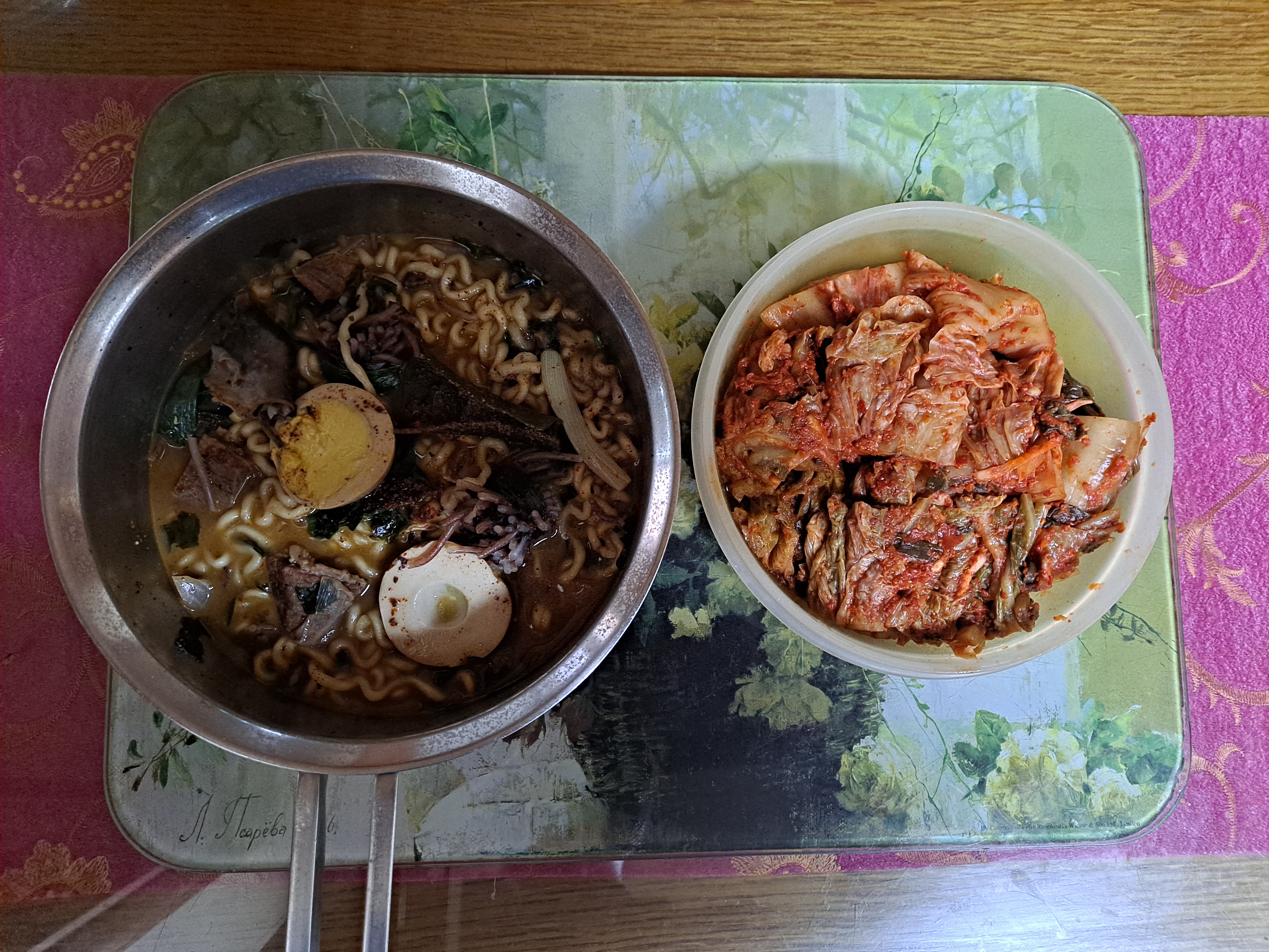 찰떡궁합, 순대 라면과 묵은김치