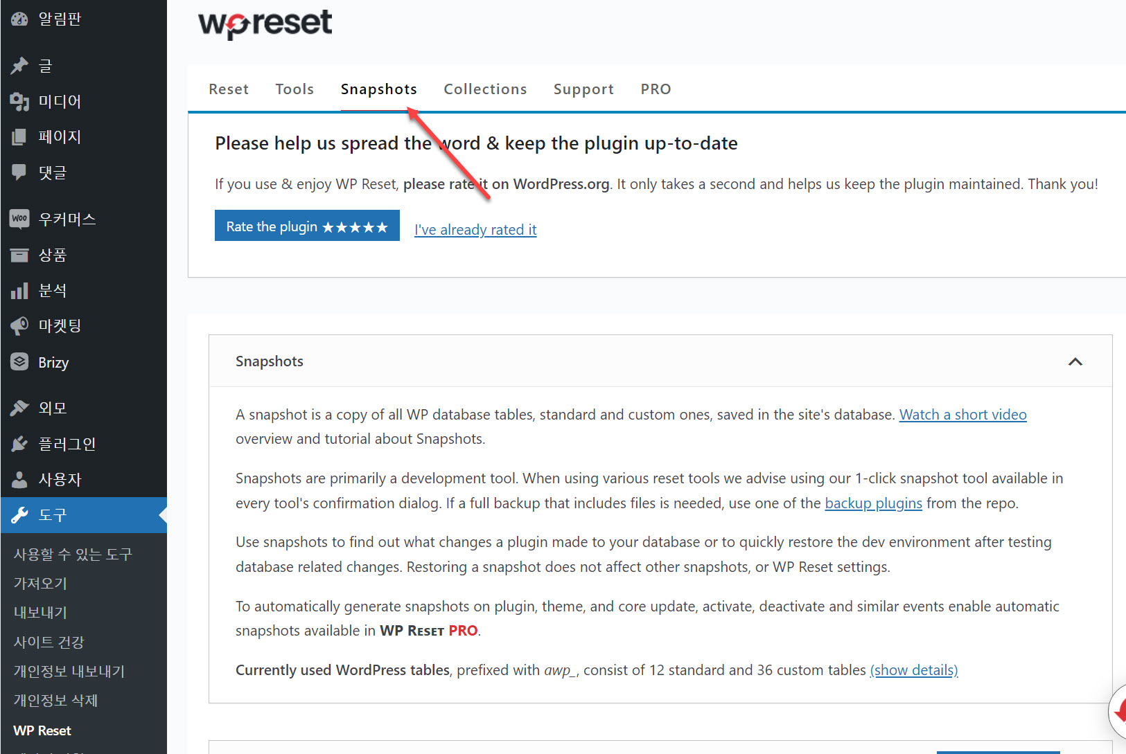 워드프레스 WP Reset 플러그인의 멀티사이트 호환성 - 사이트 복원하기