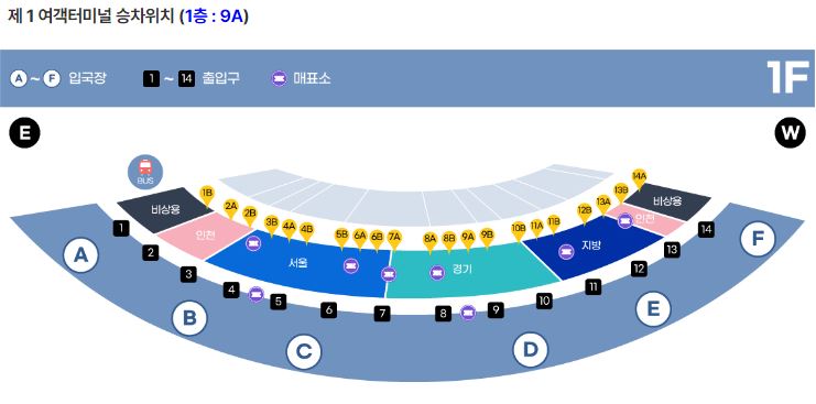 제1여객터미널 승차위치