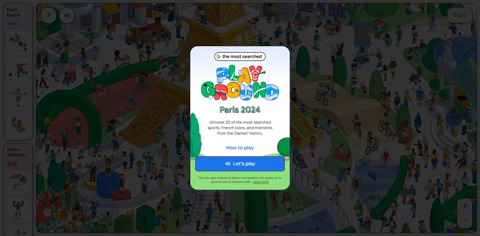 2024 파리 올림픽을 주제로 만든 구글 2024 플레이그라운드 즐기는방법 캡쳐 1