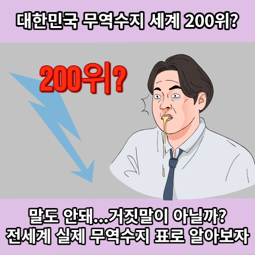 대한민국 무역수지가 세계 208개 국가 중 200위?