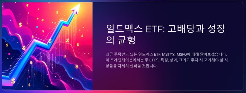 고배당과 성장의 균형 일드맥스 ETF