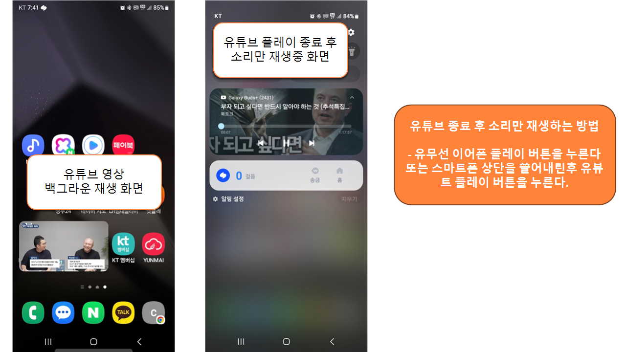  스마트폰 유튜브 볼때 화면 끄고 소리만 듣는 방법