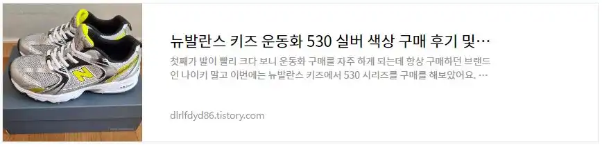 뉴발란스 키즈 530 실버 구매리뷰