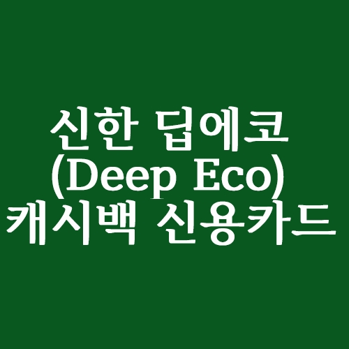  캐시백 신용카드 신한 딥에코 (Deep Eco)