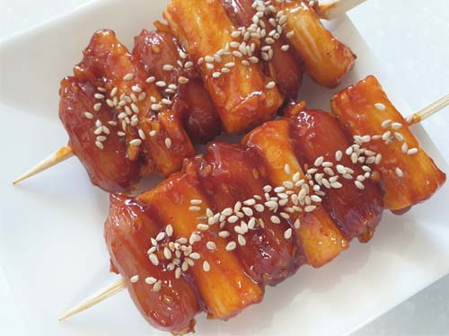  안주인가 간식인가 '소떡소떡' 만들기 / Fried Sausage and Rice Cake Skewers