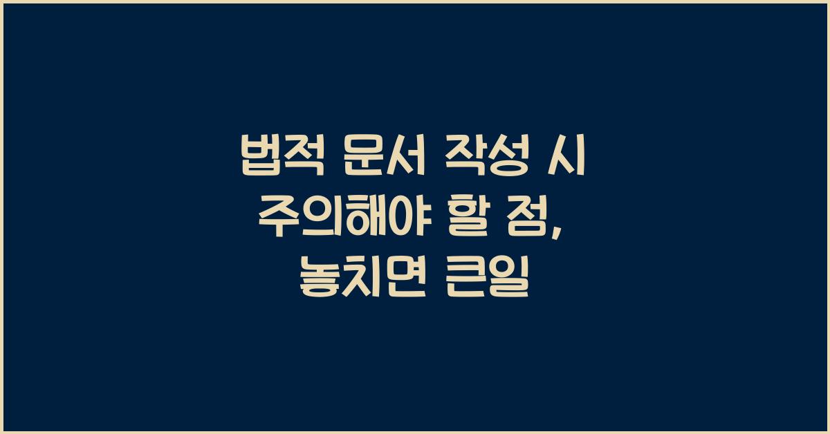 법적 문서 작성 시 주의해야 할 점