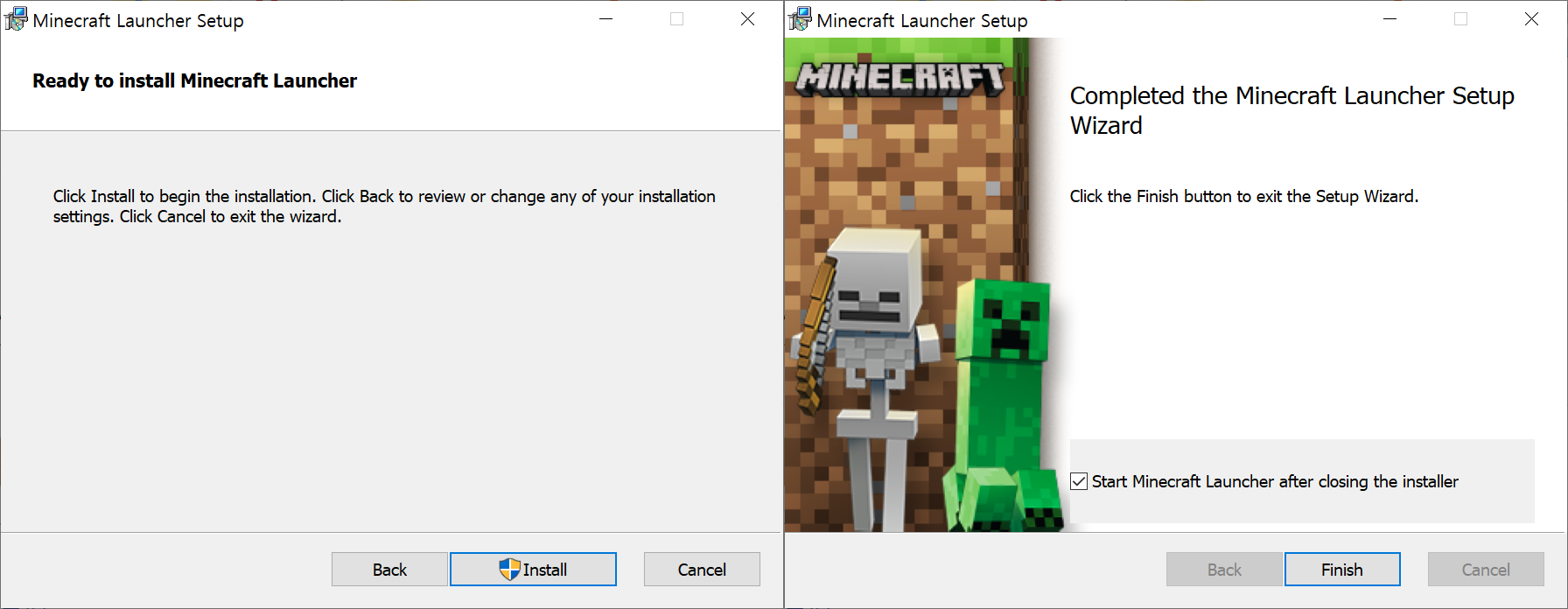 마인크래프트 설치 클라이언트 - 설치 완료