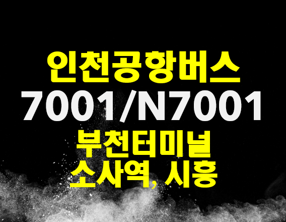  부천터미널, 소사역, 소새울역 인천공항버스 7001, N7001 (노선도, 운행시간표, 요금, 정류장) 예약 하기, 티머니GO, 시흥