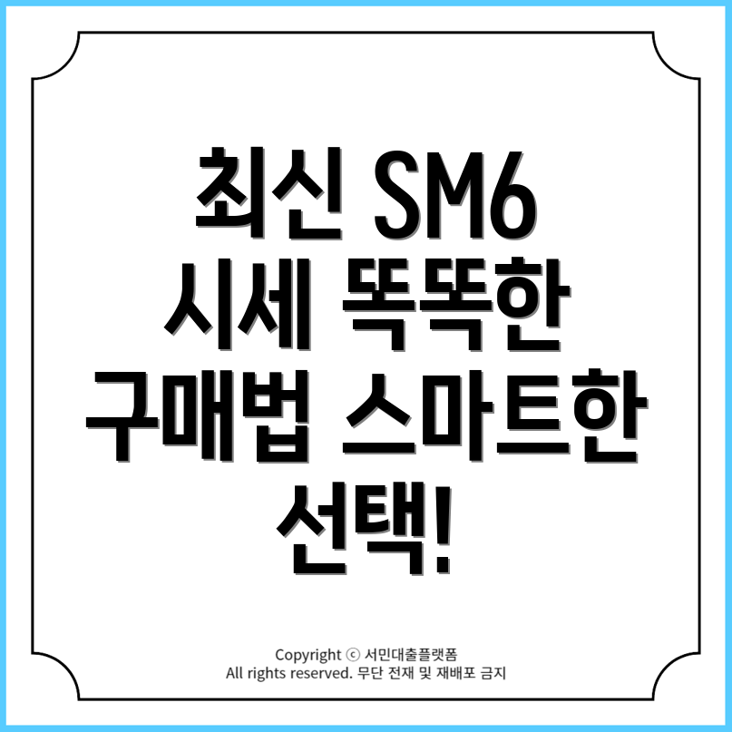 중고차 SM6 최신 시세표와 구매 팁 – 스마트한 선택을 위한 가이드!