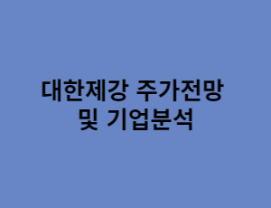 대한제강 주가전망 및 기업분석