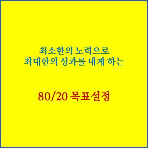  80/20 목표설정 방식의 실무 적용 방법