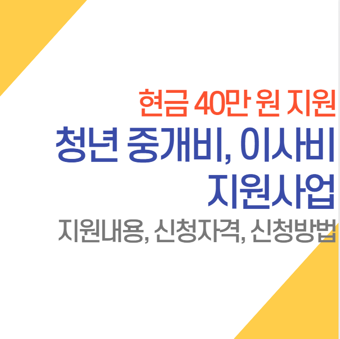  2023 청년 부동산 중개수수료, 이사비 지원 사업