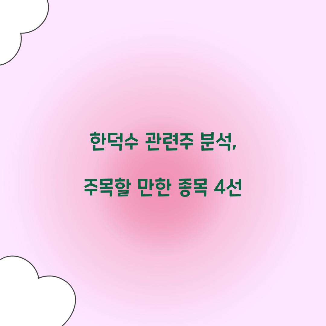 한덕수 관련주 분석