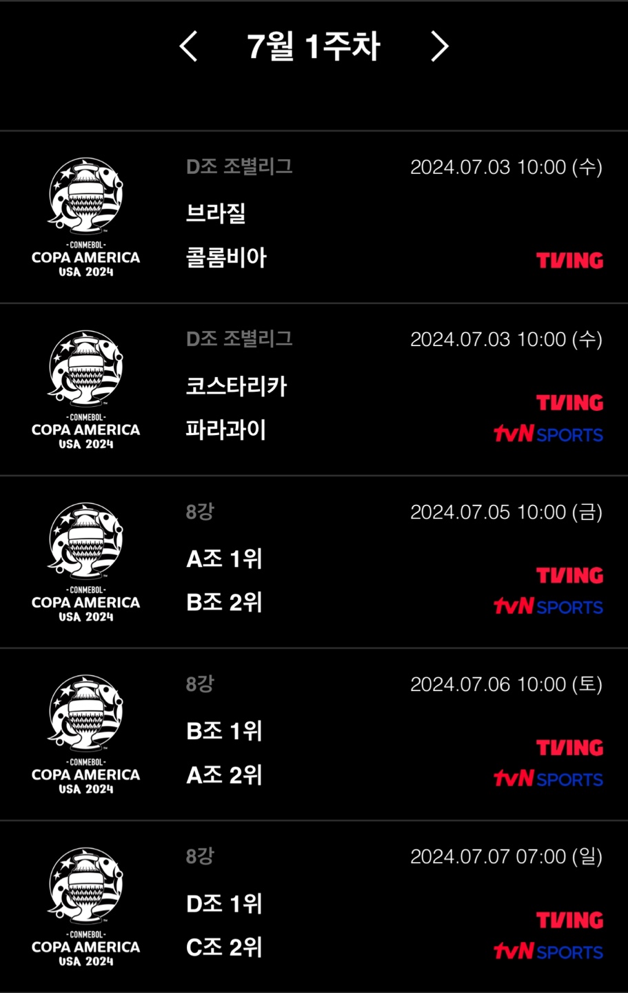 ✅코파 아메리카 2024 조편성!