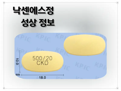 낙센에스정 낱알 모양 이미지