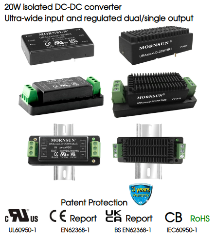  [유성테크] MORNSUN 20W Isolated DC-DC컨버터, URB____LD-20WR3