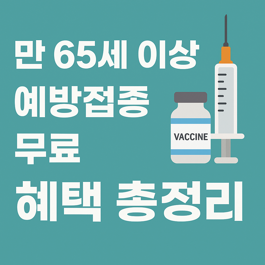 만 65세 이상 예방접종 무료 혜택 총정리