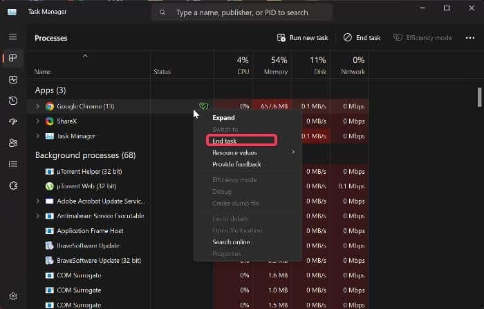 윈도우즈 태스크 매니저