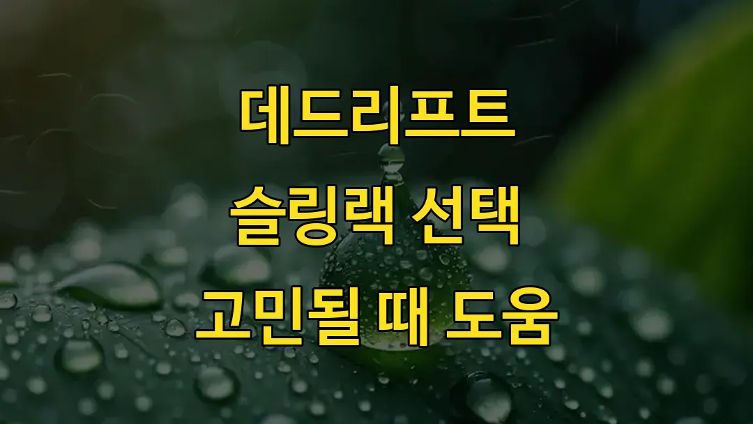 데드리프트 슬링랙 선택 고민될 때 도움