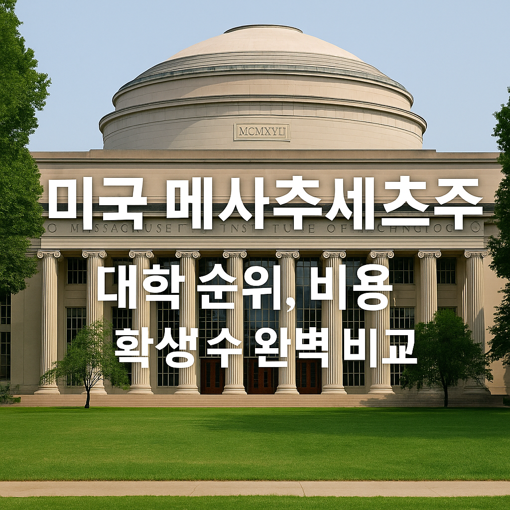 미국 대학 순위-메사추세츠주 대학 순위, 비용, 학생 수 완벽 비교