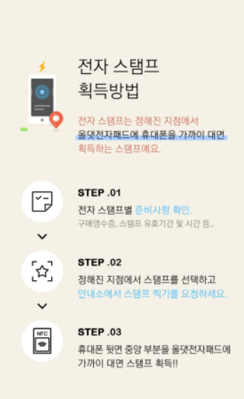 전자 스탬프 획득방법