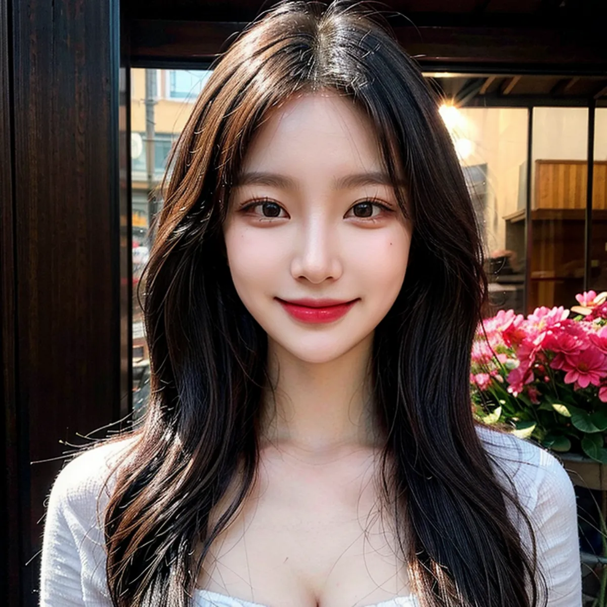 꽃집-앞-꽃다발과-20대-한국-여성