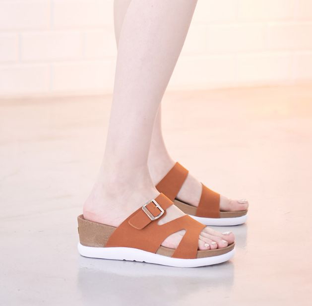  5cm 웨지힐 슬리퍼 뮬