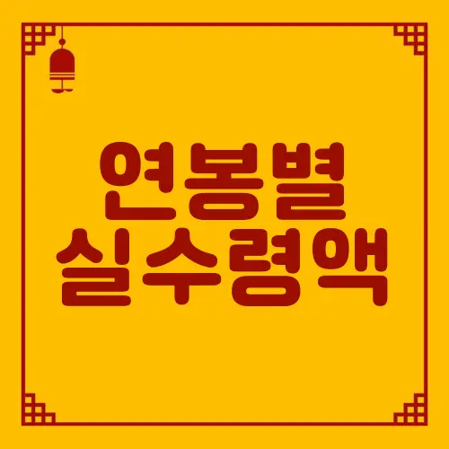 연봉별 실수령액