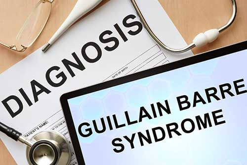 태블릿에-길랑바레-증후군-글자와-의료장비