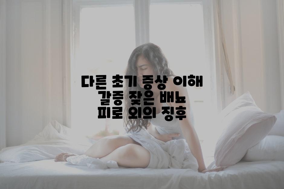다른 초기 증상 이해 갈증 잦은 배뇨 피로 외의 징후