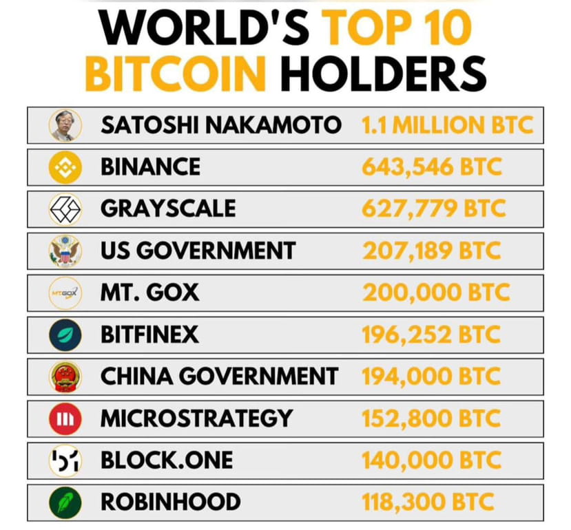 비트코인을 가장 많이 소요한 사람은 ㅣ 국가별 비트코인 보유 순위 Top 10 Bitcoin Holders: Who Owns the Most BTC? (2024)