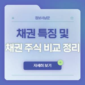 채권 특징 및 주식 채권 비교