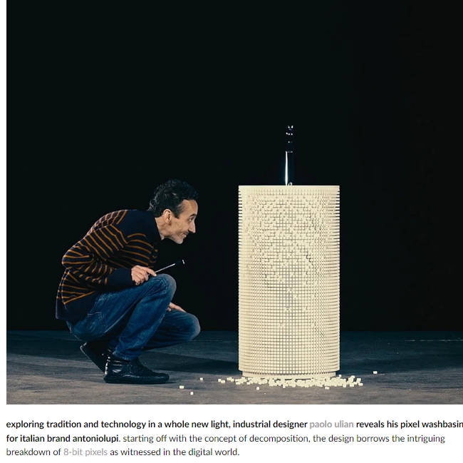 이탈리아 디자이너의 3차원 모자이크 픽셀 세면대 VIDEO: Paolo ulian's pixel washbasin for antoniolupi breaks down like an 8bit digital ima
