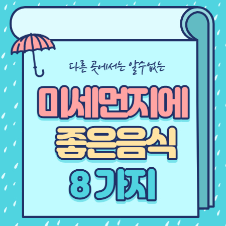  미세먼지에 좋은 음식 8가지 깔끔정리