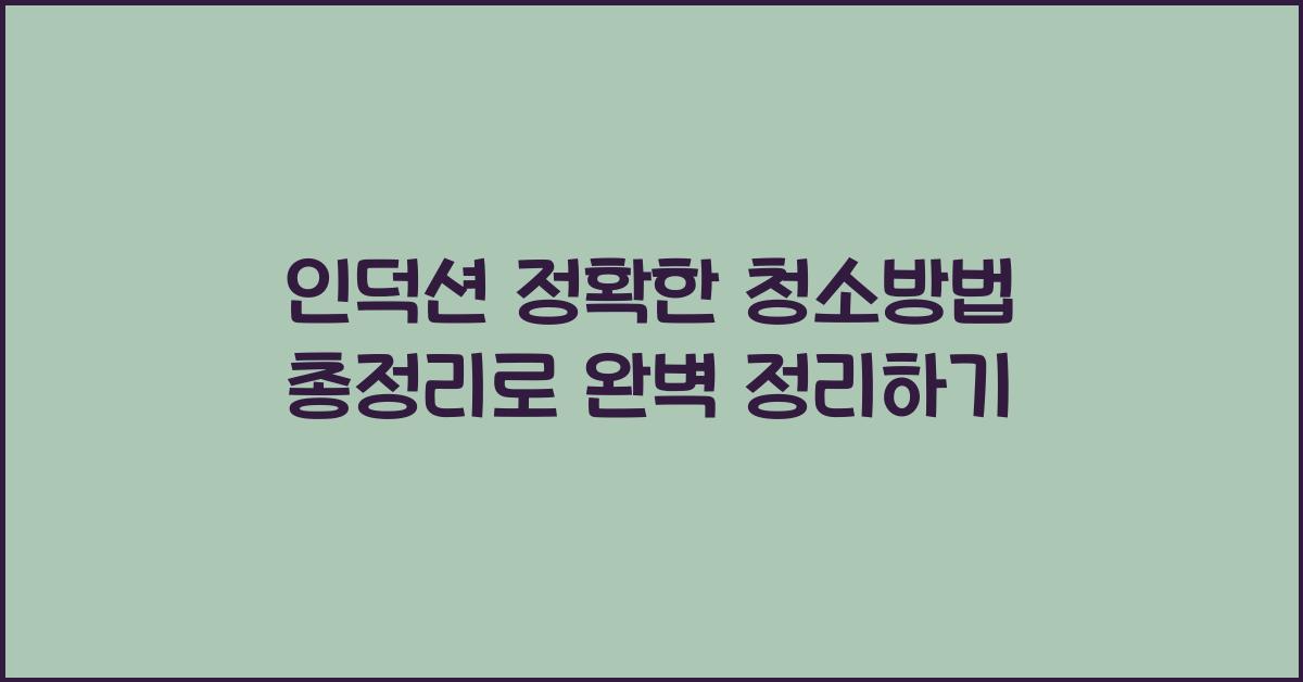 인덕션 정확한 청소방법 총정리
