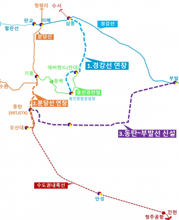  경강선 연장 천리 백군기 용인시장 '제4차 국가철도망 구축계획(2021~2030)'