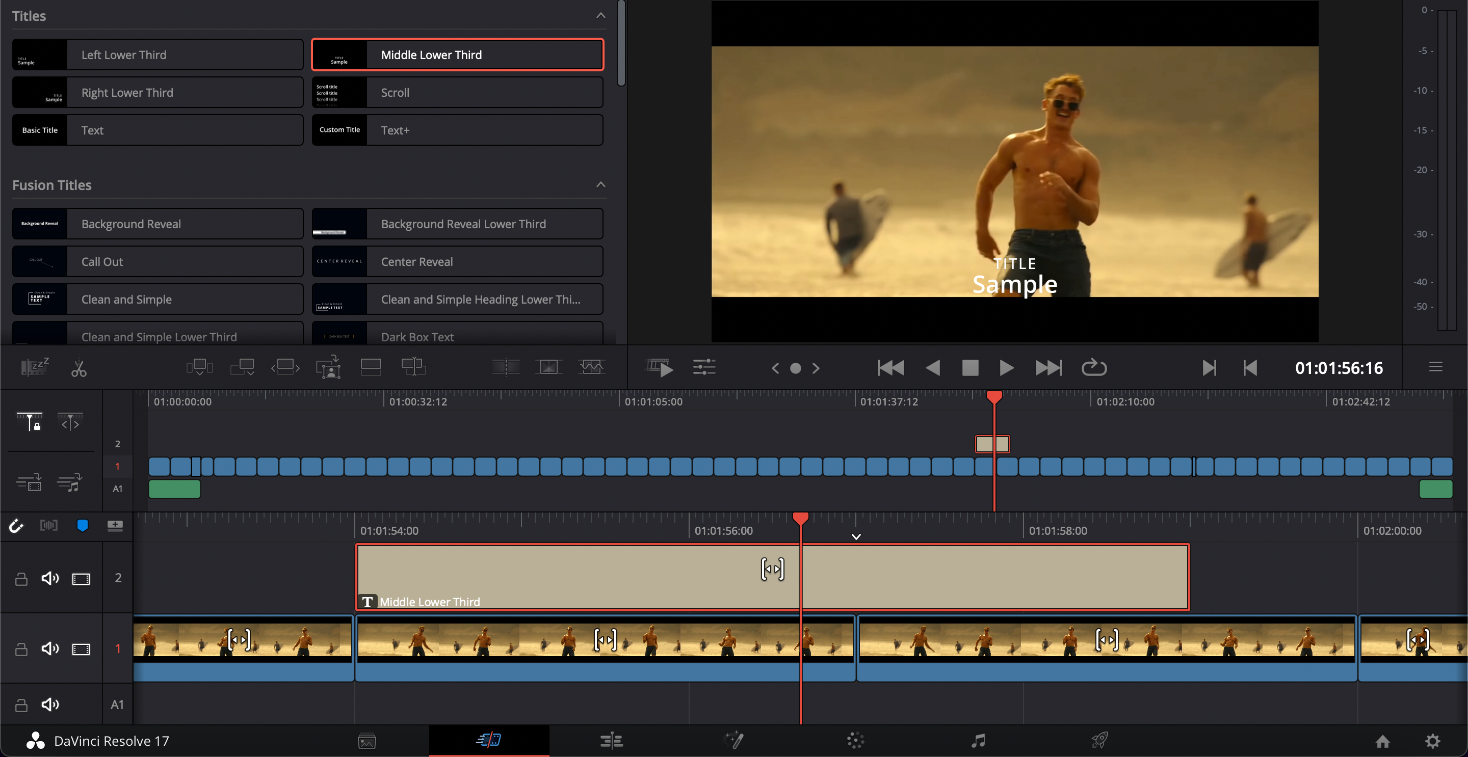 다빈치 리졸브 실행화면