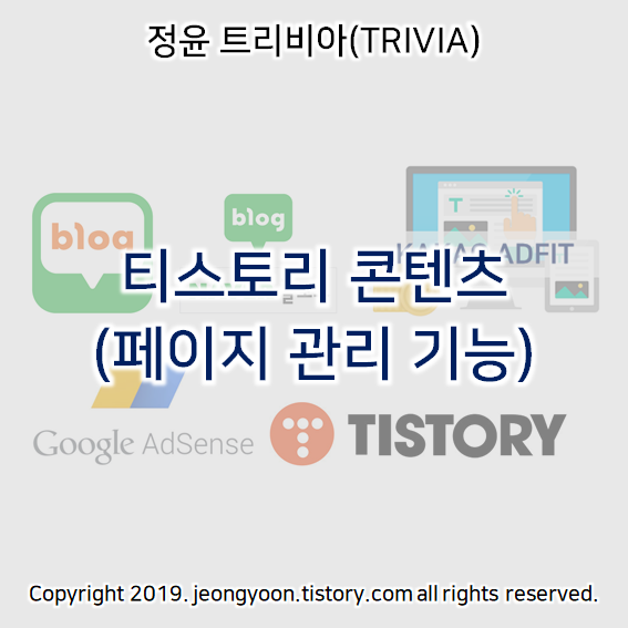  티스토리 콘텐츠 (페이지 관리 기능)