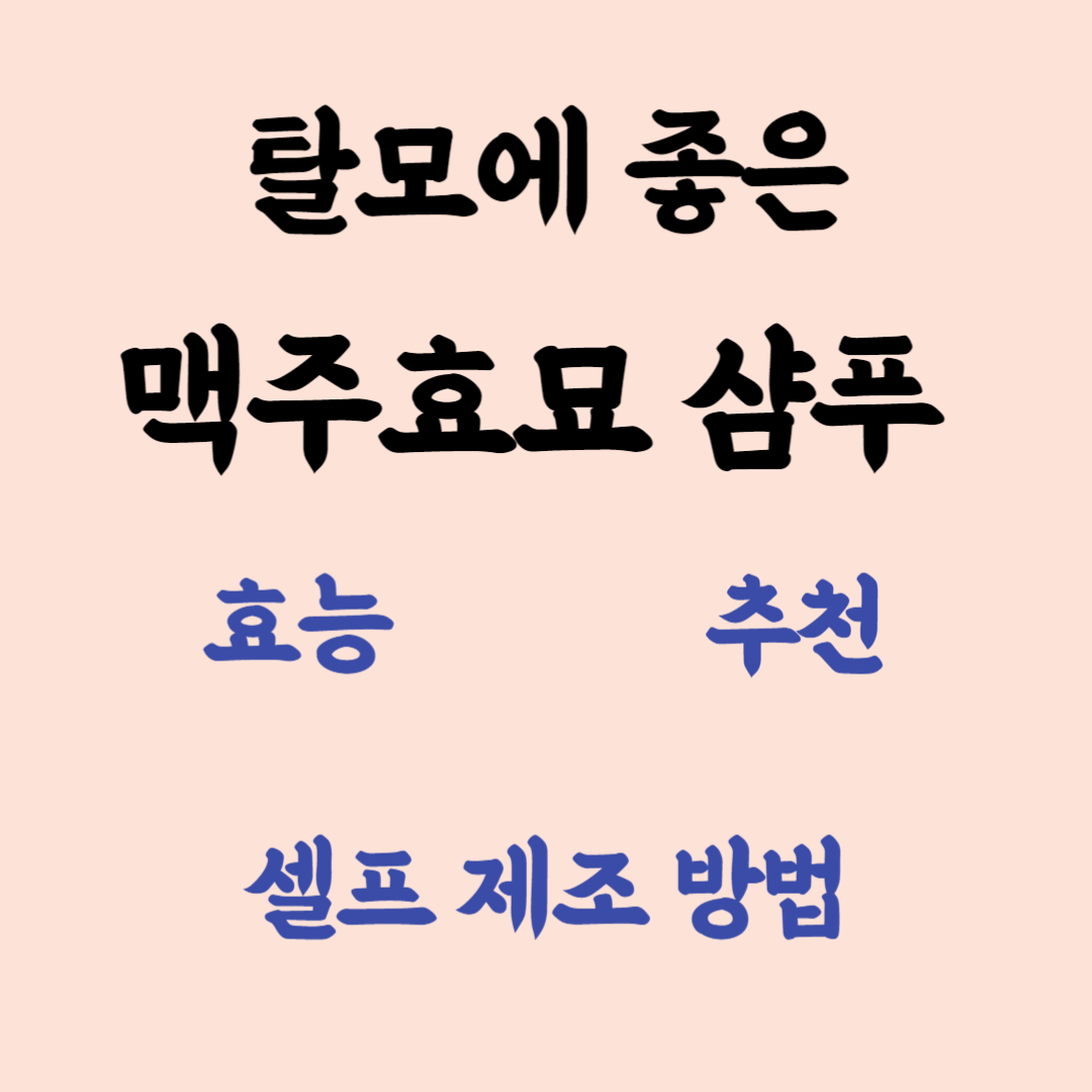 맥주효묘 샴푸 효능, 맥주효모 샴푸 추천, 맥주효모 샴푸 만드는 방법