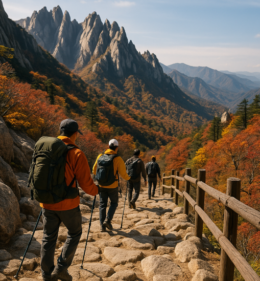 국내 초보 산악 트레킹 가이드 사진