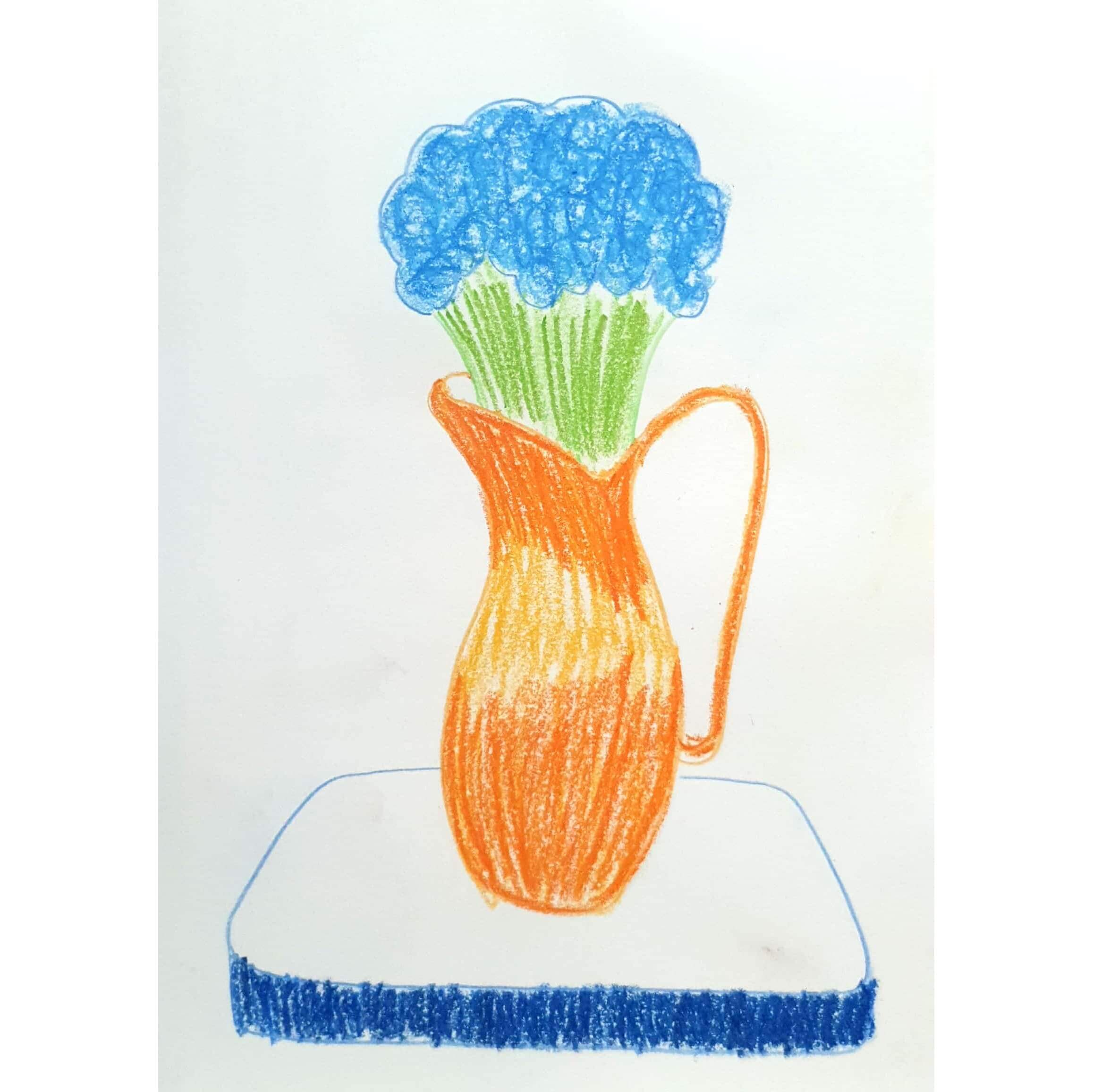  Blue Orange 파랑 주황 / 일러스트 그림 드로잉 / 식물화 그리기