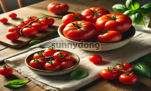 토마토와 방울 토마토 이미지