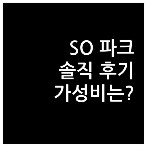 SO 파크.. 솔직 후기, 가격 대비