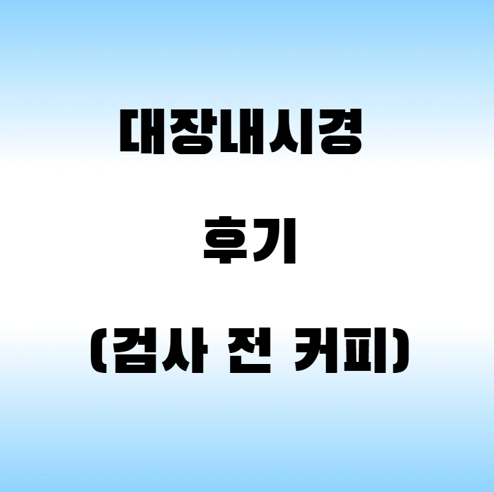 대장내시경 준비과정 후기 (검사 전 커피 등 음식) 알트 태그