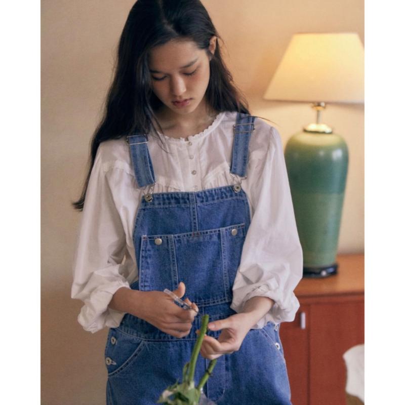 BOLD 볼드 포인트 멜빵바지 데님 오버롤 점프수트