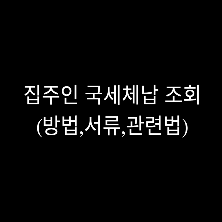 집주인 국세체납 조회