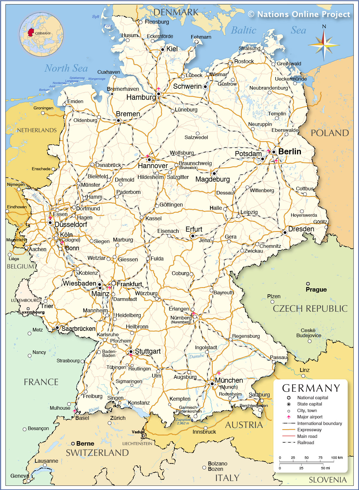 서유럽-독일-지도